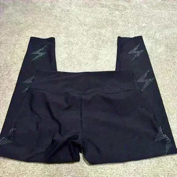 SOUL by SOULCYCLE Electric Feeling Lightning Bolt Leggings in Black Size medium - Picture 3 of 4